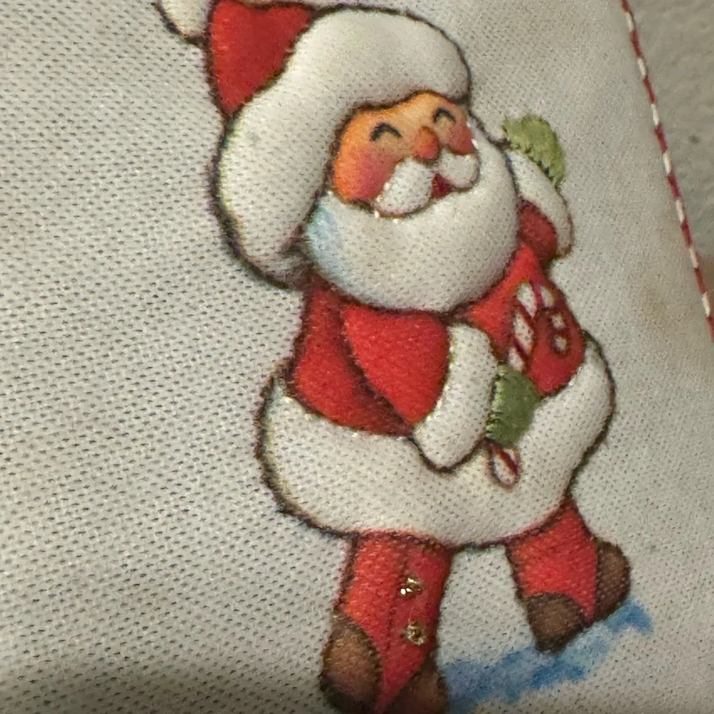 Vintage wooden Santa Embroidered Holiday Box
